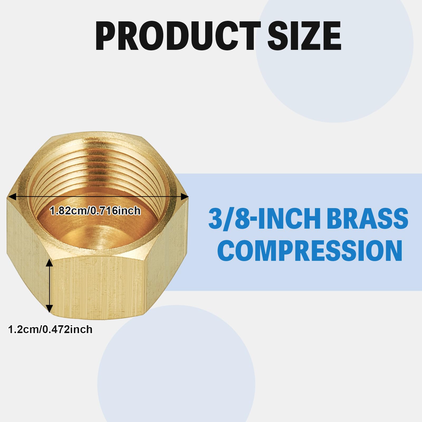 Amazon.com: Hicarer 200 Pcs 3/8 Inch Brass Compression Cap Stop